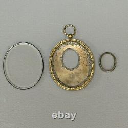 Antique Victorian Daguerreotype Mourning Pendant Locket for Hair Photo READ