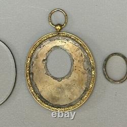 Antique Victorian Daguerreotype Mourning Pendant Locket for Hair Photo READ