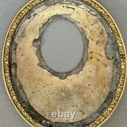 Antique Victorian Daguerreotype Mourning Pendant Locket for Hair Photo READ