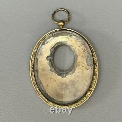 Antique Victorian Daguerreotype Mourning Pendant Locket for Hair Photo READ