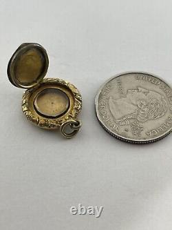 Antique Victorian Dainty Hinged Top Momento Mori Mourning Embellished Locket