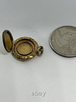 Antique Victorian Dainty Hinged Top Momento Mori Mourning Embellished Locket