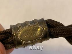 Antique Victorian Era Mourning Hair Watch Chain Holder with Lion Decoration