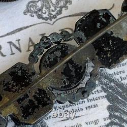 Antique Victorian French Jet Mourning Brooch