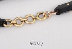 Antique Victorian French Jet Onyx 14k Gold Mourning Choker 14 Necklace 38.5gram