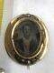 Antique Victorian Gold Filled Portrait Mourning Pin Brooch CIVIL WAR ERA