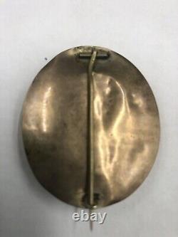 Antique Victorian Gold Filled Portrait Mourning Pin Brooch CIVIL WAR ERA