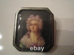 Antique Victorian Hand Painted Mourning Brooch Pin Sc-9