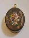 Antique Victorian Micro Mosaic Goldstone Mourning Photo Pendant