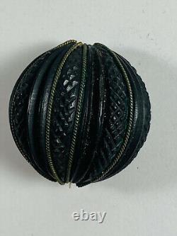 Antique Victorian Mourning Black Onyx Pin Brooch enamel funeral death