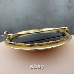 Antique Victorian Mourning Brooch With Onyx, Hand Made Edge Designs