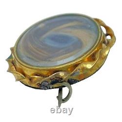 Antique Victorian Mourning Hair Receiver Brooch Pin Memory Sentimental Keepsake