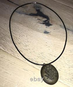 Antique Victorian Mourning Locket Necklace Vulcanite