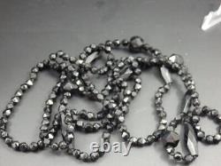 Antique Victorian Mourning Necklace French Jet 48 inches