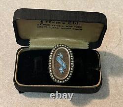 Antique Victorian Mourning Unisex 5 Ring 10k Rose With 37 Fresh Water Sea Pearls