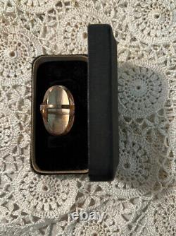 Antique Victorian Mourning Unisex 5 Ring 10k Rose With 37 Fresh Water Sea Pearls