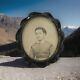 Antique Victorian Photo of a Young Woman Mourning Memento Mori Brooch