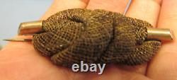 Antique Victorian Rose Gold Filled Woven Hair Knot Mourning Brooch Really Nice