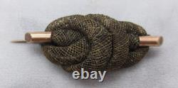 Antique Victorian Rose Gold Filled Woven Hair Knot Mourning Brooch Really Nice