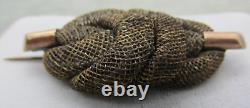 Antique Victorian Rose Gold Filled Woven Hair Knot Mourning Brooch Really Nice