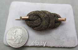 Antique Victorian Rose Gold Filled Woven Hair Knot Mourning Brooch Really Nice