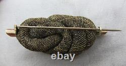 Antique Victorian Rose Gold Filled Woven Hair Knot Mourning Brooch Really Nice