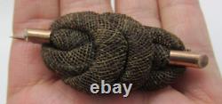 Antique Victorian Rose Gold Filled Woven Hair Knot Mourning Brooch Really Nice