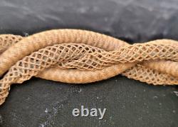 Antique Victorian Woven Hair Mourning Bracelet With 14k Gold Band