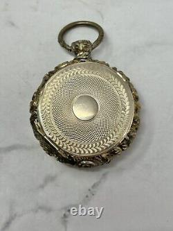 Antique Victorian Yellow Gold Filled Double Door Locket Pendant W Hair And Photo