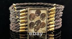 Antique Victorian mourning bracelet, 18ct gold and Hairwork