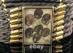 Antique Victorian mourning bracelet, 18ct gold and Hairwork
