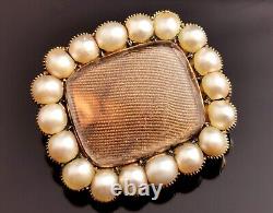 Antique Victorian mourning brooch, Split pearl, 9ct gold