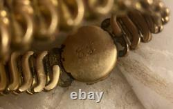 Antique/Vintage-Gold Fill-Monogram-Locket-Expansion-Sweetheart-Mourning Bracelet