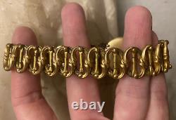 Antique/Vintage-Gold Fill-Monogram-Locket-Expansion-Sweetheart-Mourning Bracelet