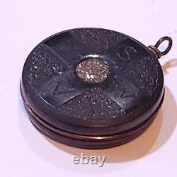 Cannel Fob Cannelite Mourning Pendant Scottish Onyx Rose Gold Victorian Antique