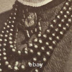 Cobleskill, NY CDV Photo Victorian Mourning Dress JET Necklace Brooch Jewelry WOW