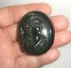 Exquisite antique Victorian whitby jet cameo brooch Athena Olympic 10k gold back