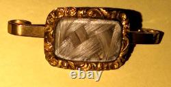 Gold Victorian Mourning Pin/Brooch braided hair 1836 Age Name Daly 9c 4.5 grams