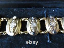 Gorgeous Victorian Woman Blk & Wht Seed Pearls & Enamel Bracelet Mourning