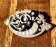 Gutta Percha Brooch Victorian Era Mourning Jewelry Handmade Antique Late Era