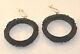 Gutta Percha Victorian Mourning Hoop Earrings