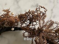 Horseshoe Wreath Victorian era Mourning human hair Folk Art 8 1/2 x 11