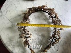 Horseshoe Wreath Victorian era Mourning human hair Folk Art 8 1/2 x 11