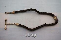 MOURNING HAIR WATCH FOB Gold Filled Victorian