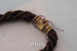 MOURNING HAIR WATCH FOB Gold Filled Victorian