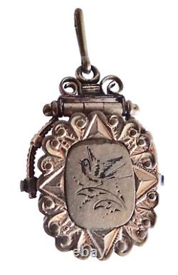 MOURNING LOCKET EMPTY POCKET WATCH FOB ANTIQUE VTG VICTORIAN JEWELRY neocurio