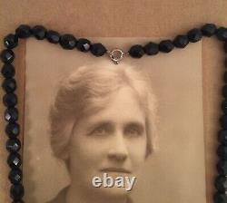 Necklace Antique Vintage Black Jet Glass Bead Necklace Mourning Jewellery