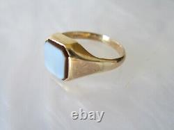 Rare Antique 19th C. Victorian 14k Solid Gold Sardonyx Signet Mourning Ring