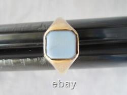 Rare Antique 19th C. Victorian 14k Solid Gold Sardonyx Signet Mourning Ring