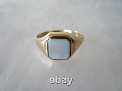 Rare Antique 19th C. Victorian 14k Solid Gold Sardonyx Signet Mourning Ring